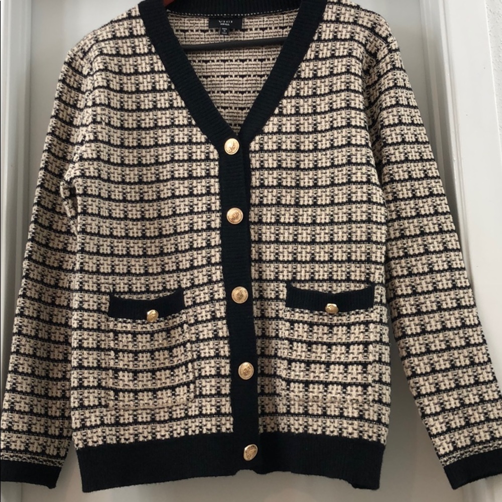 Tweed front pocket cardigan